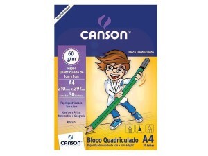 Papel A4 Quadriculado 60g 30fls - Canson