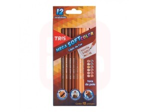 Lápis de Cor 12 Cores Tons de Pele Mega Soft Color - Tris