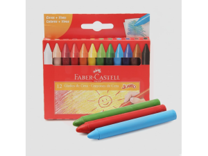 Gizão De Cera Jumbo Infantil 12 Cores - Faber Castell