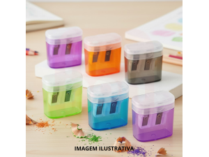 Apontador com Depósito 2 Furos Cestinha